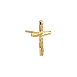 Jane Kønig - Marien-Ohrring in vergoldete silber mit Kreuz