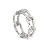 Jane Kønig - Medium Space Link ring i silber