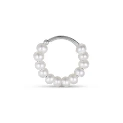Jane Kønig - ROW Pearl Twist Ohrring mit Perlen in Silber