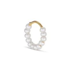 Jane Kønig - ROW Pearl Twist Ohrring mit Perlen in vergoldet