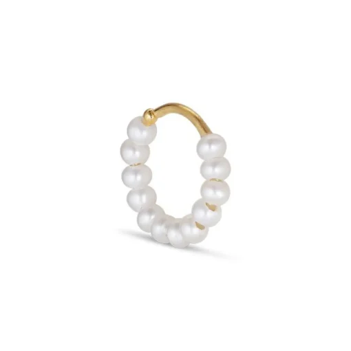 Jane Kønig - ROW Pearl Twist Ohrring mit Perlen in vergoldet