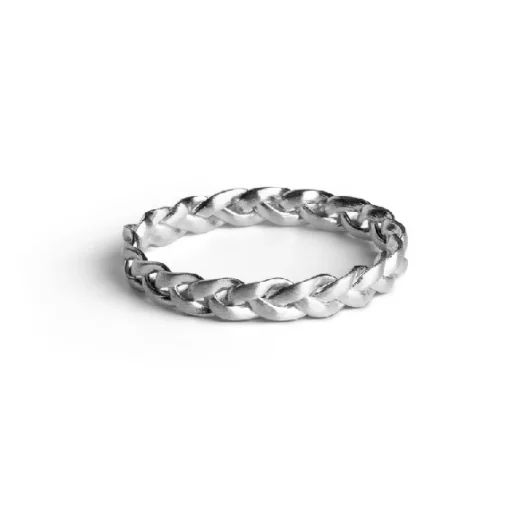 Jane Kønig Braided medium Ring in mattem Silber