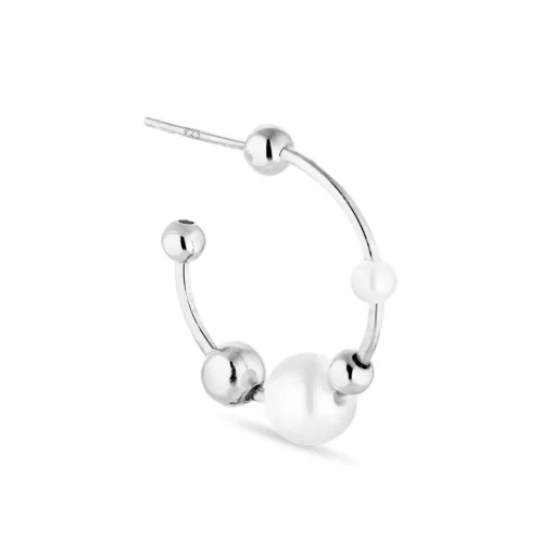 Jane Kønig Pearl - Big Atomic Hoop i silber