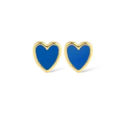 Jeberg Baby Heart Ohrringe aus vergoldete silber mit blauer Emaille