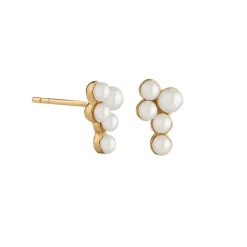 Jeberg Cordelia Pearly Bunch Ohrringe in vergoldete silber mit Perlen