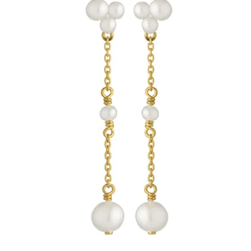 Jeberg Cordelia Pearly Drop Earrings aus vergoldete silber mit Perlen