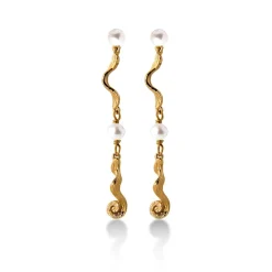 Jeberg Ocean Pearl Ohrringe aus vergoldete silber mit Perlen