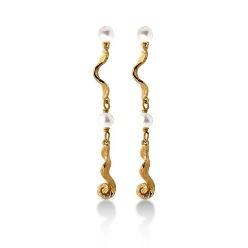 Jeberg Ocean Pearl Ohrringe aus vergoldete silber mit Perlen