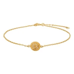 Joanli Nor - Danila - Vergoldetes Armband mit Kreisen und Zirkonias.