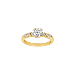 Joanli Nor - ELLENOR ring aus vergoldetem silber w. runder Zirkonstein