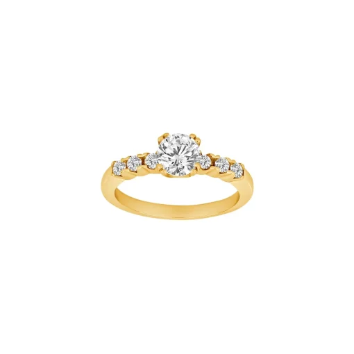 Joanli Nor - ELLENOR ring aus vergoldetem silber w. runder Zirkonstein