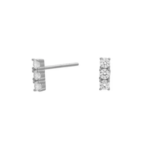 Joanli Nor - EVENOR Ohrstecker mit 3 quadratischen zirkonia in silber