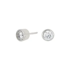 Joanli Nor - HANNANOR Ohrstecker mit Zirkon in silber (Ø5)