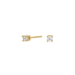 Joanli Nor - HegeNor-Ohrringe aus vergoldetem Silber mit Zirkonia 3mm.