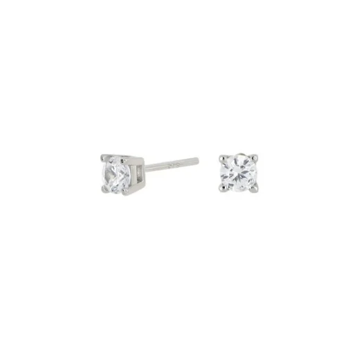 Joanli Nor - HegeNor-Ohrringe aus Silber mit Zirkonia 4mm.