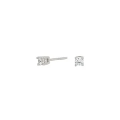 Joanli Nor - HegeNor-Ohrringe aus Silber mit Zirkonia 3mm.