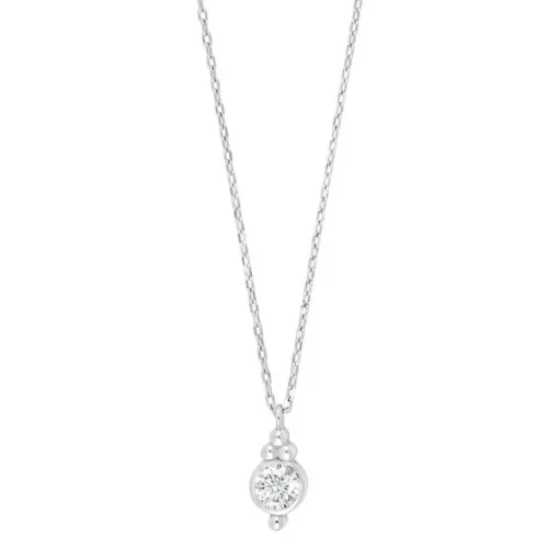 Joanli Nor - IRENENOR Halskette mit kleinen Kugeln und Zirkon in Silber