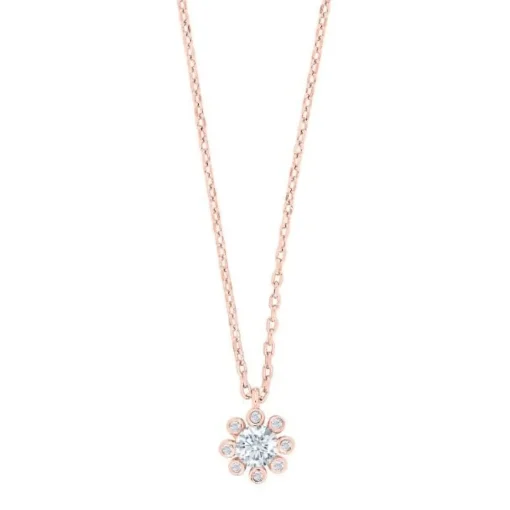Joanli Nor - JOYNOR Halskette aus rosévergoldetem silber mit Zirkonias
