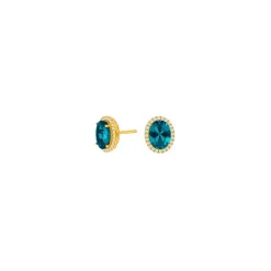 Joanli Nor - MILLENOR blaue Ohrstecker in vergoldete silber mit Zirkon
