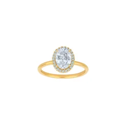 Joanli Nor - MILLENOR weißer Ring mit Zirkon in vergoldete silber