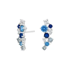 Joanli Nor - NADINENOR 3 Ohrstecker aus silber m. blau zirkonia
