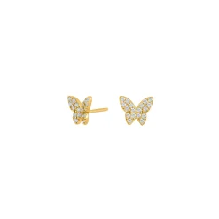Joanli Nor - NELLIENOR 1 Ohrstecker in vergoldete silber m. Schmetterling