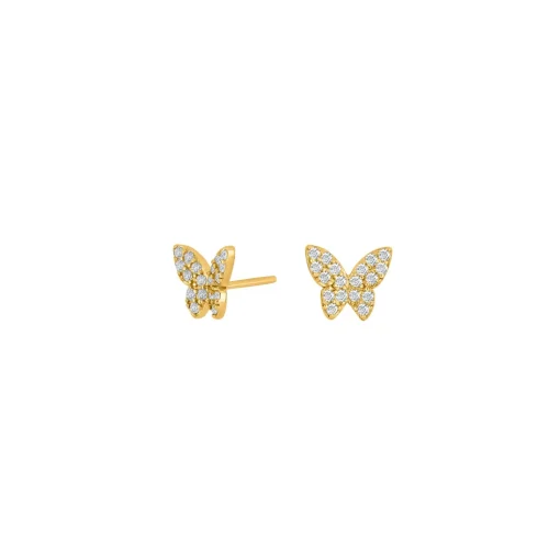 Joanli Nor - NELLIENOR 1 Ohrstecker in vergoldete silber m. Schmetterling