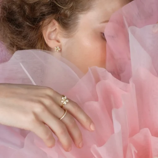Joanli Nor PHOEBENOR ring aus vergoldetem silber mit Blume