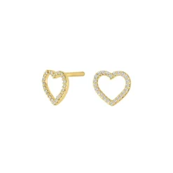 14 kt. gold ohrstecker herz mit diamanten