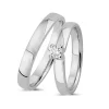 14 kt Weißgold Ringe - 1 Brillant 0,14 kt.