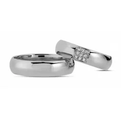 14 kt Weißgold Ringe - 9x0,01 Brillanten