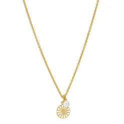 Lund Copenhagen - Margeritenhalskette mit Blume und Perle (11mm)