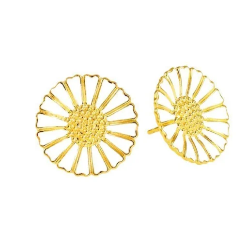 Lund Copenhagen Marguerite Ohrstecker - weiß vergoldet 18mm