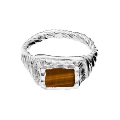 Maanesten - Kim Ring in Silber mit Tigerauge steine**