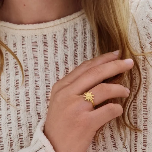 Maanesten - Sonja ring aus vergoldetem silber
