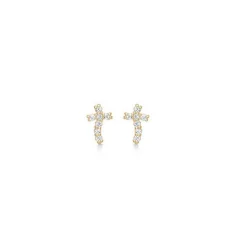 Mads Z - 9 kt. goldene Ohrstecker mit Kreuz