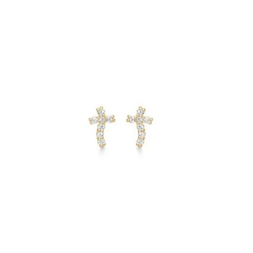 Mads Z - 9 kt. goldene Ohrstecker mit Kreuz