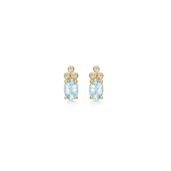 Mads Z - Aquamarin Ohrringe aus 14-Kt Gold mit ingesamt von 0,045 Karat