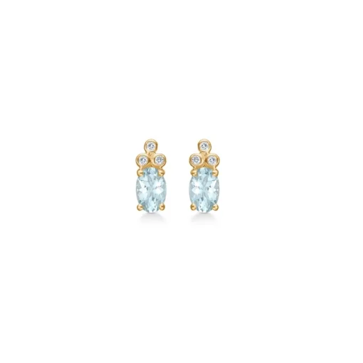 Mads Z - Aquamarin Ohrringe aus 14-Kt Gold mit ingesamt von 0,045 Karat