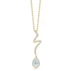 Mads Z - Aquatic Anhänger aus 14 kt Gold mit Aquamarin + 0,21ct.W.SI