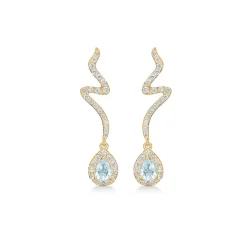 Mads Z - Aquatic Ohrringe aus 14 kt Gold mit Aquamarin+0,28ct.W.SI