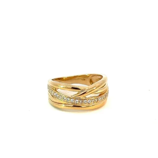 Mads Z - Bandring aus 8 kt. Gold mit zirkonia