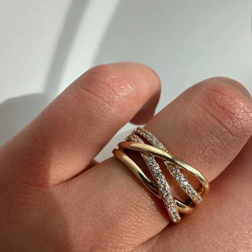 Mads Z - Bandring aus 8 kt. Gold mit zirkonia