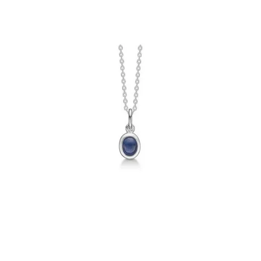 Mads Z - Cabochon-Halskette aus Silber mit blauem Saphir mit Kette