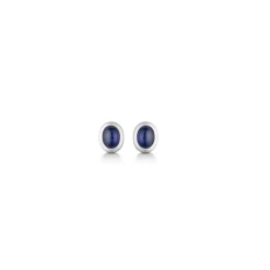 Mads Z - Cabochon-Ohrringe aus Silber mit Saphir