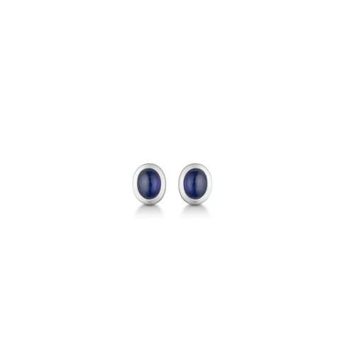 Mads Z - Cabochon-Ohrringe aus Silber mit Saphir