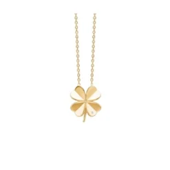 Mads Z - Clover Halskette mit Zirkon in 8kt. Gold