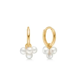 Mads Z - Daisy Creolen in 8kt. Gold mit 2x5 Perlen