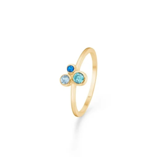 Mads Z - Emily Ring aus 8 Karat Gold mit blauem zirkonia**