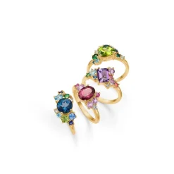Mads Z - Four Seasons Winter Ring aus 14 Kt Gold mit blauem Stein und 0,06 ct